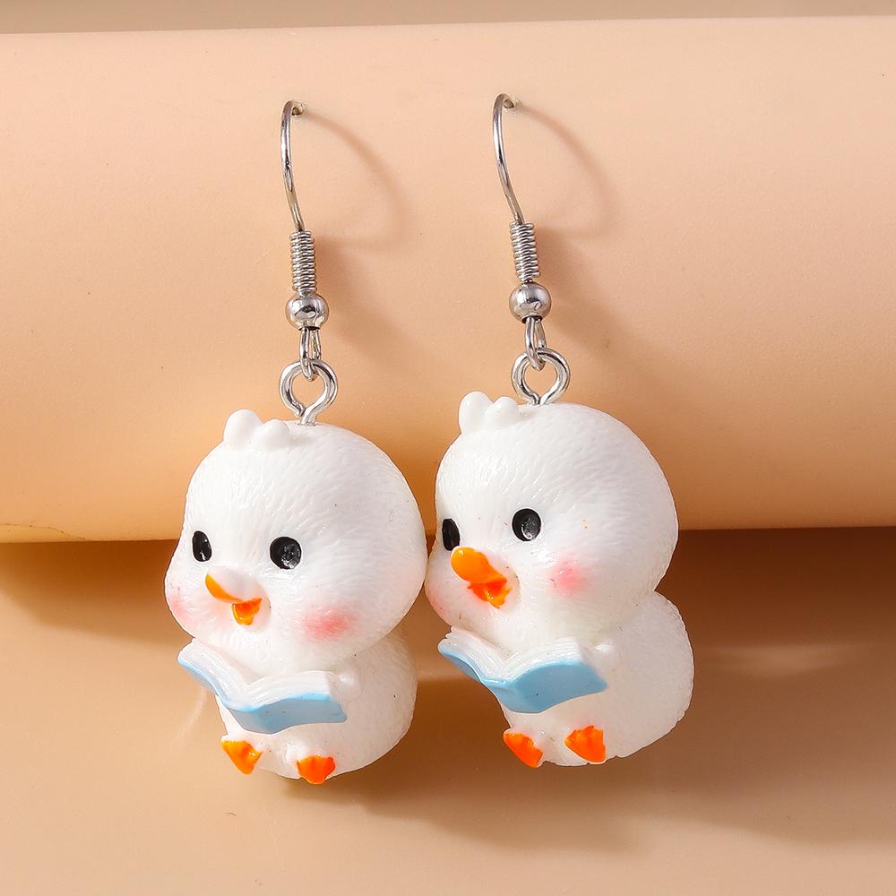Cute Resin 3D Cow Earrings for Women Girls Cartoon Animal Dangle Earrings Party Holiday Jewelry Gift