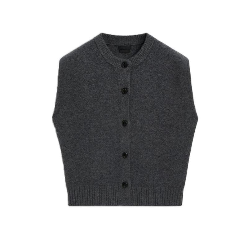 MD Fall and Winter New Gray Gray Lazy Minimalist Suit Knitting Vest Jacket 5664621