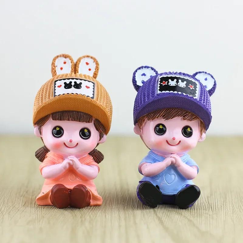 Creative and Fresh Home Playful and Cute Elf Dolls Resin Crafts Tabletop Decorations Car Decoration Accessories