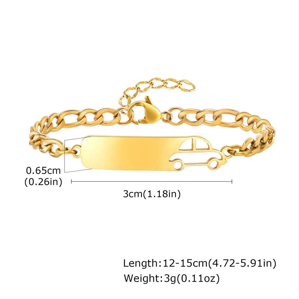 Vnox Braccialetti Personalizzati Per Bambina Anglea Farfalla Orso Targhetta Vuota Incisa Gioielli in Acciaio Inossidabile Catena Colore Oro