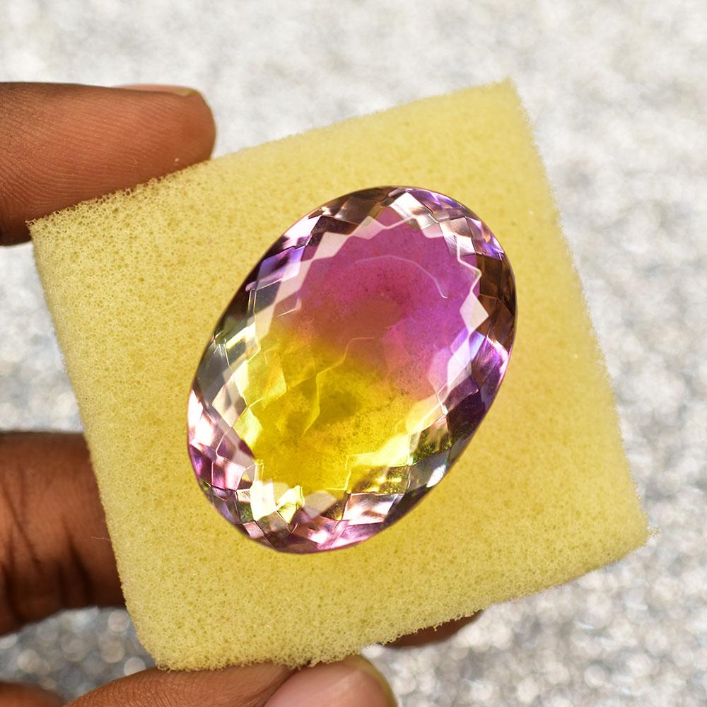 Certified Natural Bi-Color Tourmaline 95.05 Ct Oval Fabulous Brazilian Gemstone