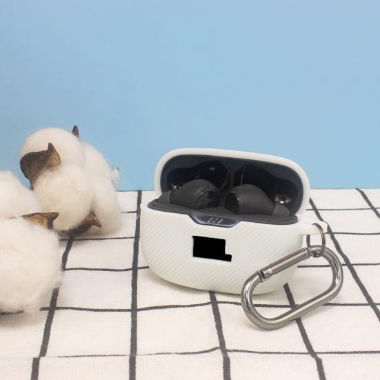 Pouzdro na sluchátka odolné proti nárazům se závěsným háčkem 360stupňový ochranný silikonový kryt sluchátek pro JBLVibe Beam