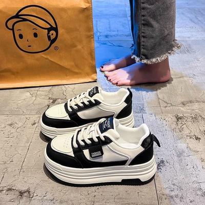 Thick-soled Versatile White Shoes Women's Lightweight Black and White Panda Shoes Versatile Sports and Leisure Board Shoes