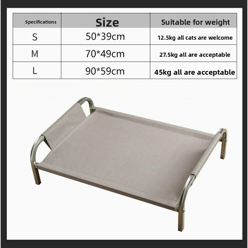 Draagbaar Verhoogd Hondenkussen met Metalen Frame Zomerse Huisdier Ligstoel Wasbaar Groot Bed voor Katten en Honden