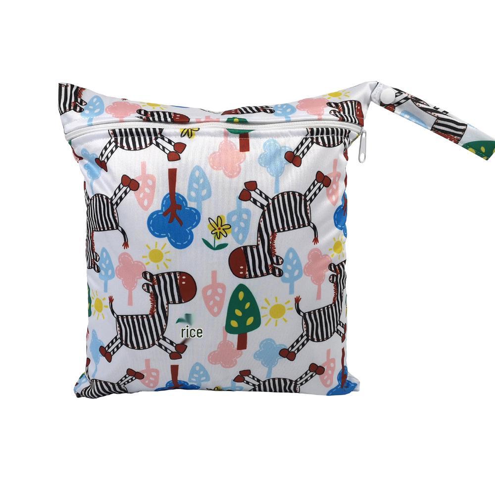 SGS Certified Baby Diaper Bag - Cartoon Pattern, Washable, Wet/Dry Storage