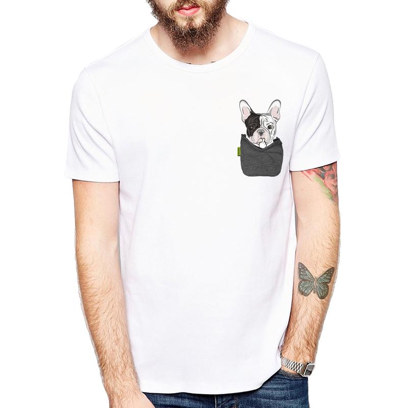 Funny French Bulldog/Boston Terrier/German Shepherd/Labrador Retriever/Chihuahua/Yorkie FU Pocket T-shirts Harajuku Tees
