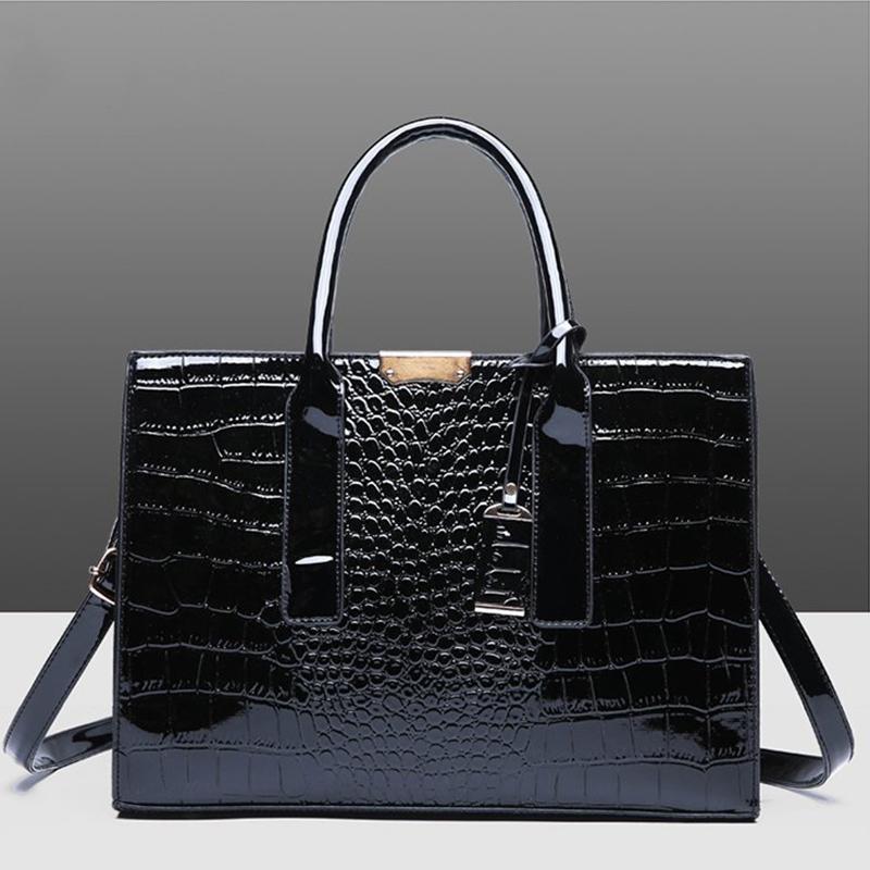 Standard Crocodile Pattern Women's Bag Large Capacity Shoulder Bag PU Leather Top-Handle Bag Luxury Crossbody Bag