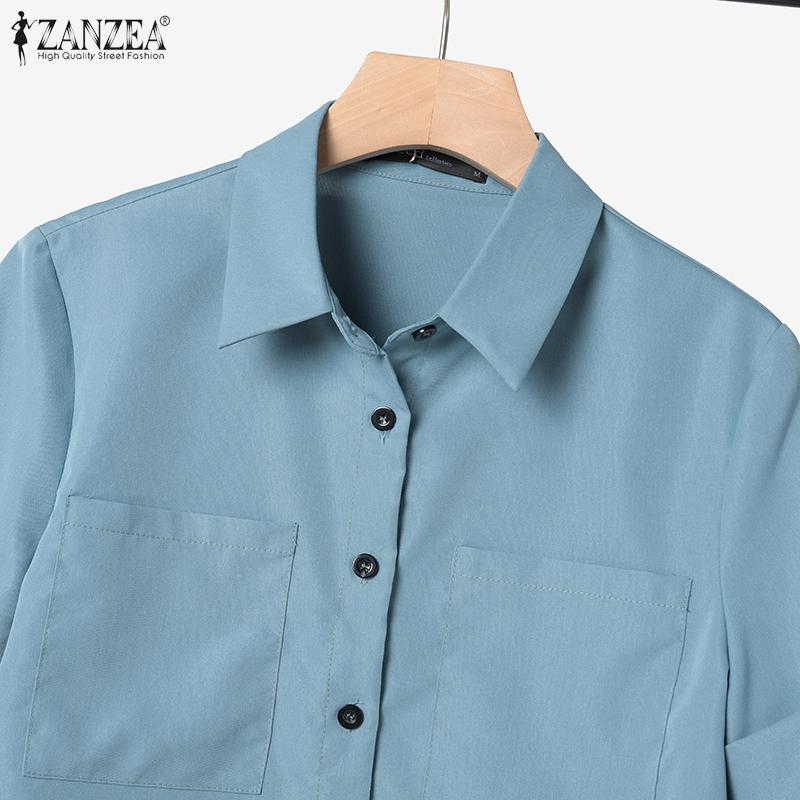 ZANZEA Damen Kurzarmbluse und Hose mit weitem Bein Sommer Zweiteiler Anzugsets