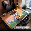 Custom Name Text Big Mouse Pad,Adventure Time Cartoon Soft Non Slip Extended Desk Mat For Home Office