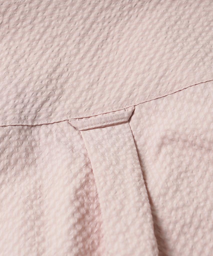 FRIZMWORKS Open Collar Solid Seersucker Shirt _ Light Pink