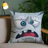 Funny Little Monster Cushion Cover Soft Short Plush Double-Sided Printing Home Decor Machine Washable Pillow Case Gift