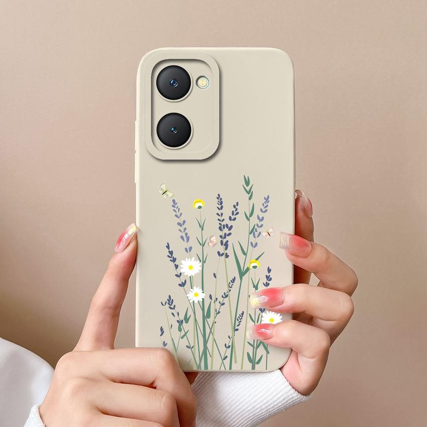 For Vivo Y03t Y02t iQOO U5x Z9 Lite Y400 Pro Y18i Y18t Cute Avocado Pattern Phone Case Lens Protection Liquid Silicone Shockproof Shell For Vivo Cover