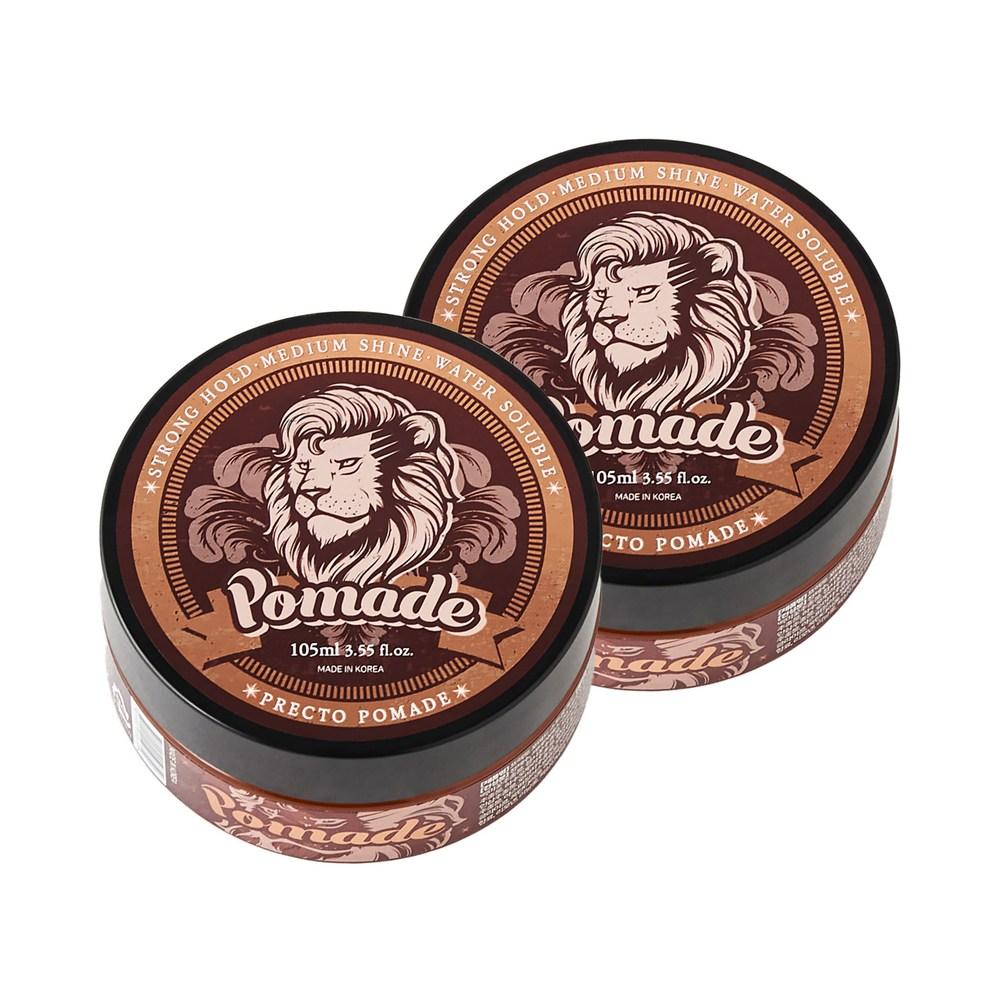 Precto Water-based Pomade Stronghold Men's Hair Wax 105g 2 pcs