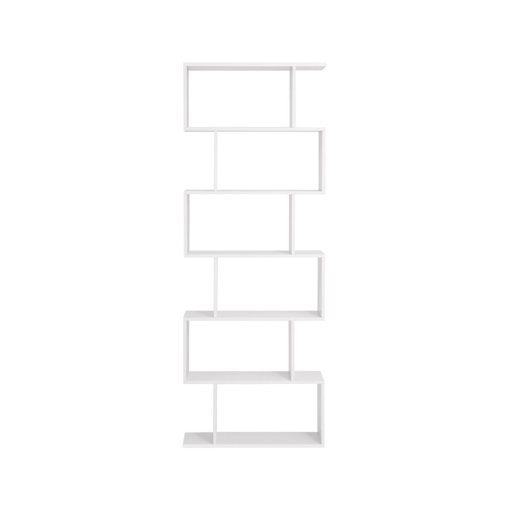 VASAGLE Libreria in Legno, Scaffale Espositore a Cubi e Divisorio per Ambienti, Libreria a 6 Ripiani, Unità di Scaffalatura Autoportante, Bianco