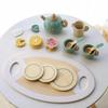 Colorful Wooden Ice Cream Shop Pretend Play Set For Kids With Realistic Tea Set Features