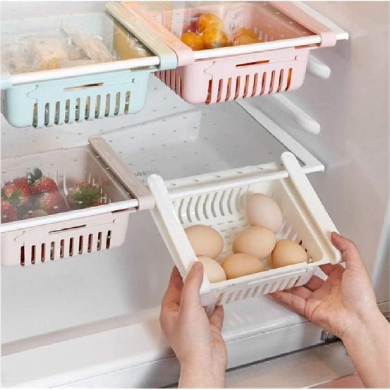 4 Pcs/set Creative Fridge Layer Storage Rack Refrigerator Partition Sliding Drawer Food Crisper Holder Fresh-keeping Layered Organizers Drawer (4