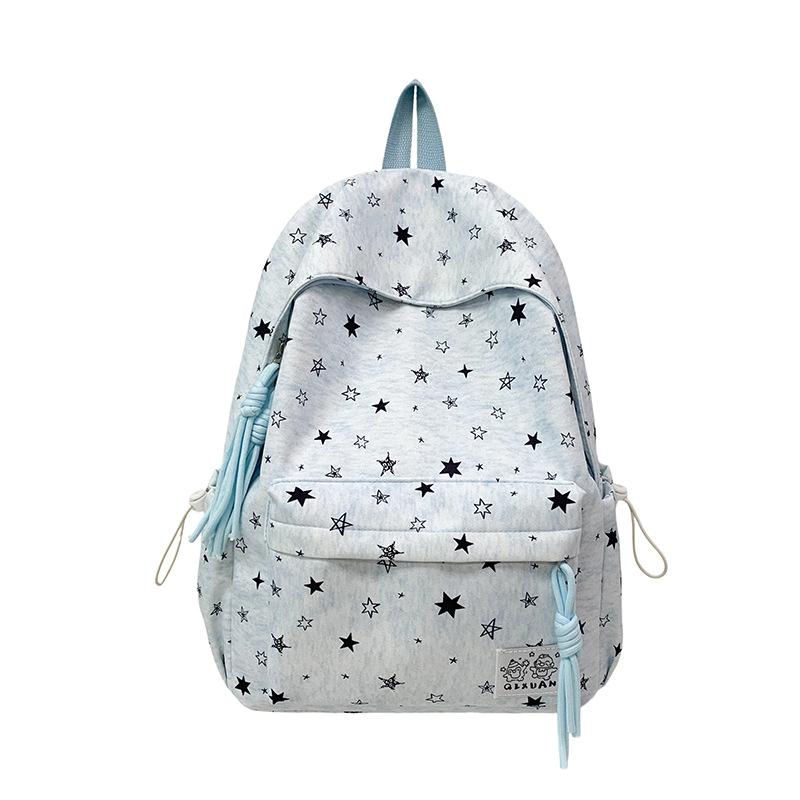 Schoolbag wholesale schoolbag junior high school high school girl heart polka dot star versatile high value female student backpack