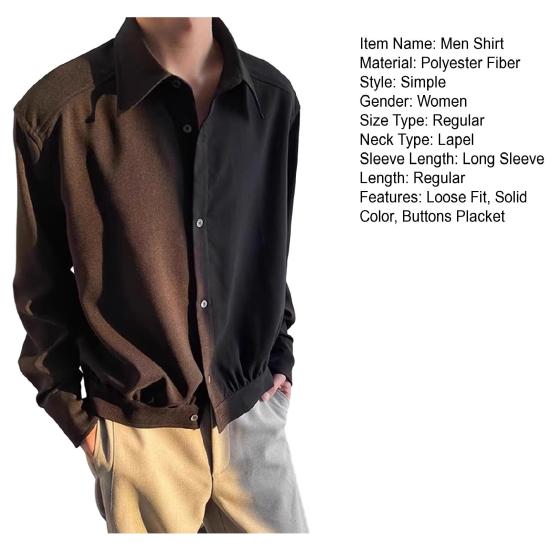 Herrenhemd Revers Langarm Einreihig Hemd Frühling Einfarbig Dünne Oberbekleidung Schnelltrocknend