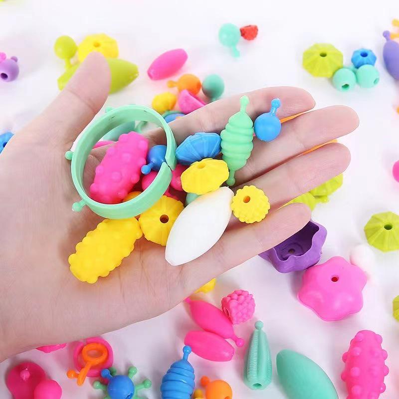 Children's Pop Bead DIY Jewelry Set for Bracelets, Necklaces, Rings, and Headbands