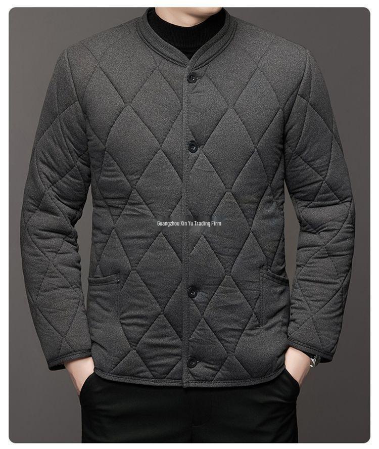 Men's Winter Cotton Jacket and Pants Set with Plus Velvet Lambswool - Warm Thickened Grandpa Style