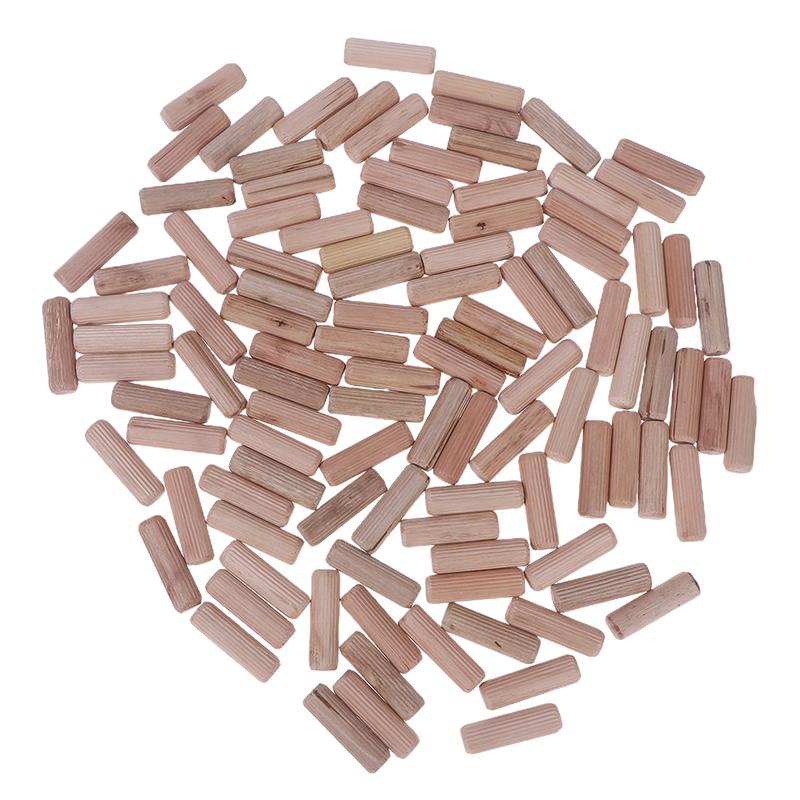 100Pcs/Pack Round Wooden Dowel Pins 6*40Mm 8*40Mm 10*40Mm Cabinet Drawer Round Fluted Diy Woodworking For Dowel Jigs Drill