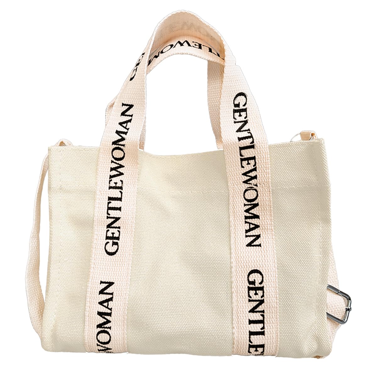 

Tote Bag Canvas Shoulder Bag Handbag Handbag Stylish Canvas Logo Canvas Bag [DIVA Rose] Women s 2-way (White) білий