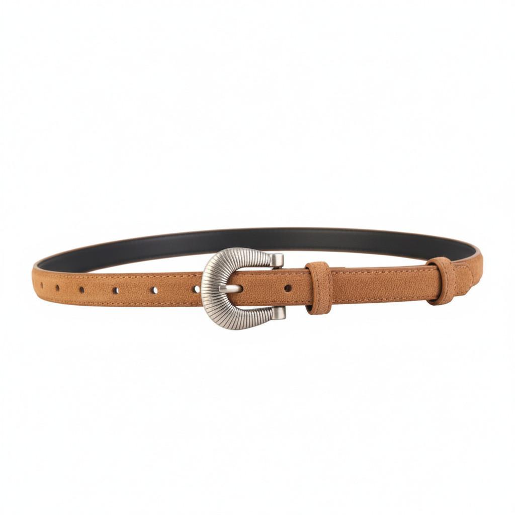 Womens Genuine Leather Retro Waist Belt With Needle Buckle For Daily Use