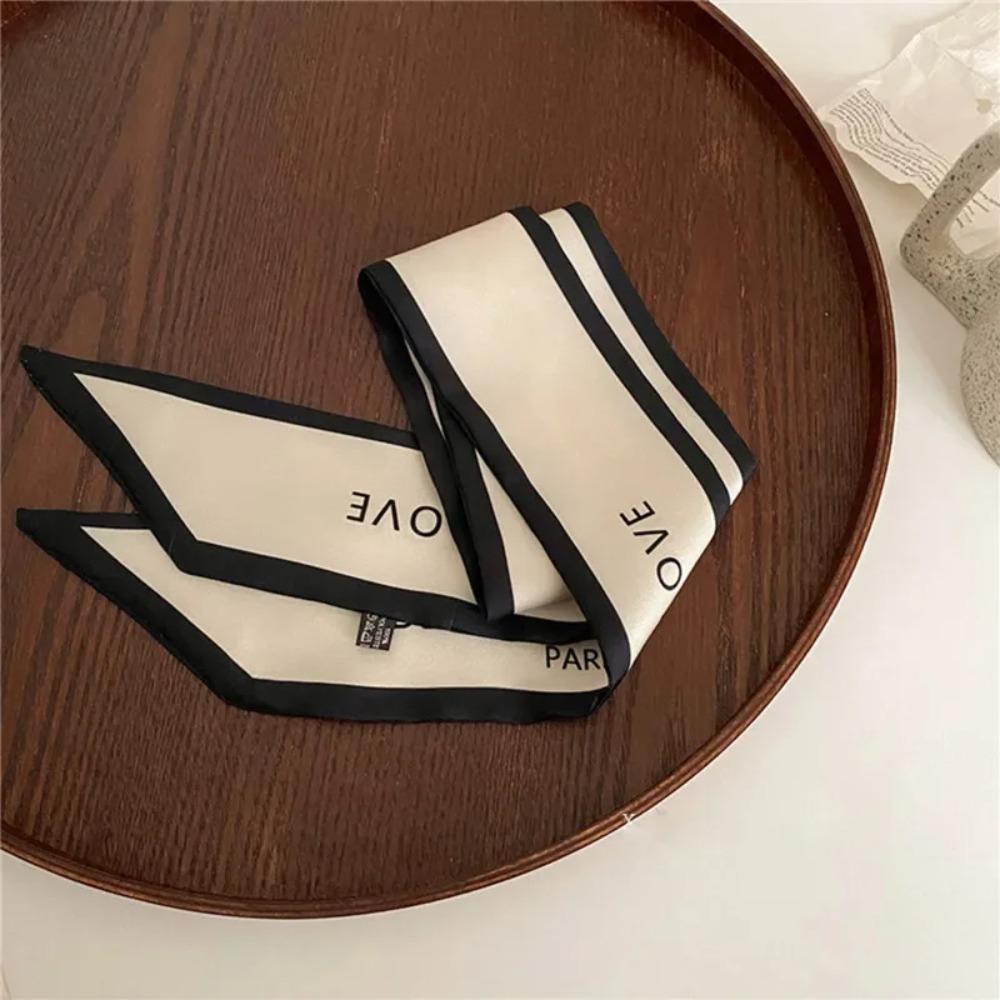 Fashion Printing Letter Hair Ribbons French Elegant Long Headband Bag Strap Accessories Girls Bow Knot Long Hair Scarf HairBand