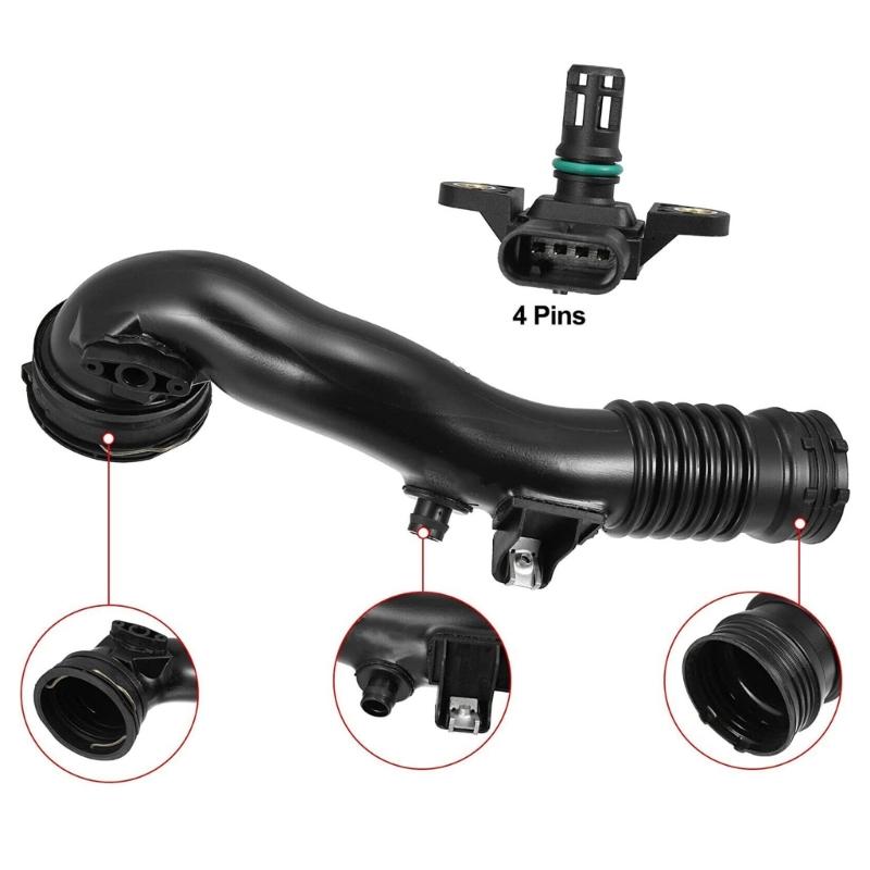Intercooler Turbocharger-Air Pipe with Map Sensor for X6 F01 F07 F13 X6 13717609811 13717588268 Air Intake Booster-Hose