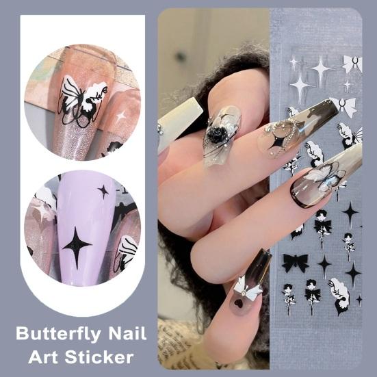 

Наклейки для ногтей Черная Роза Бабочка Красивые Винтажные Идеально подходят для дизайна ногтей Наклейки для ногтей на ногах