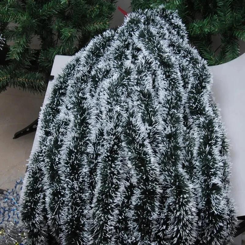2M New Year Garland Wire Tinsel Hanging Rattan Christmas Tree Ornament for Home Decoration Prop Xmas Birthday Party Ribbon