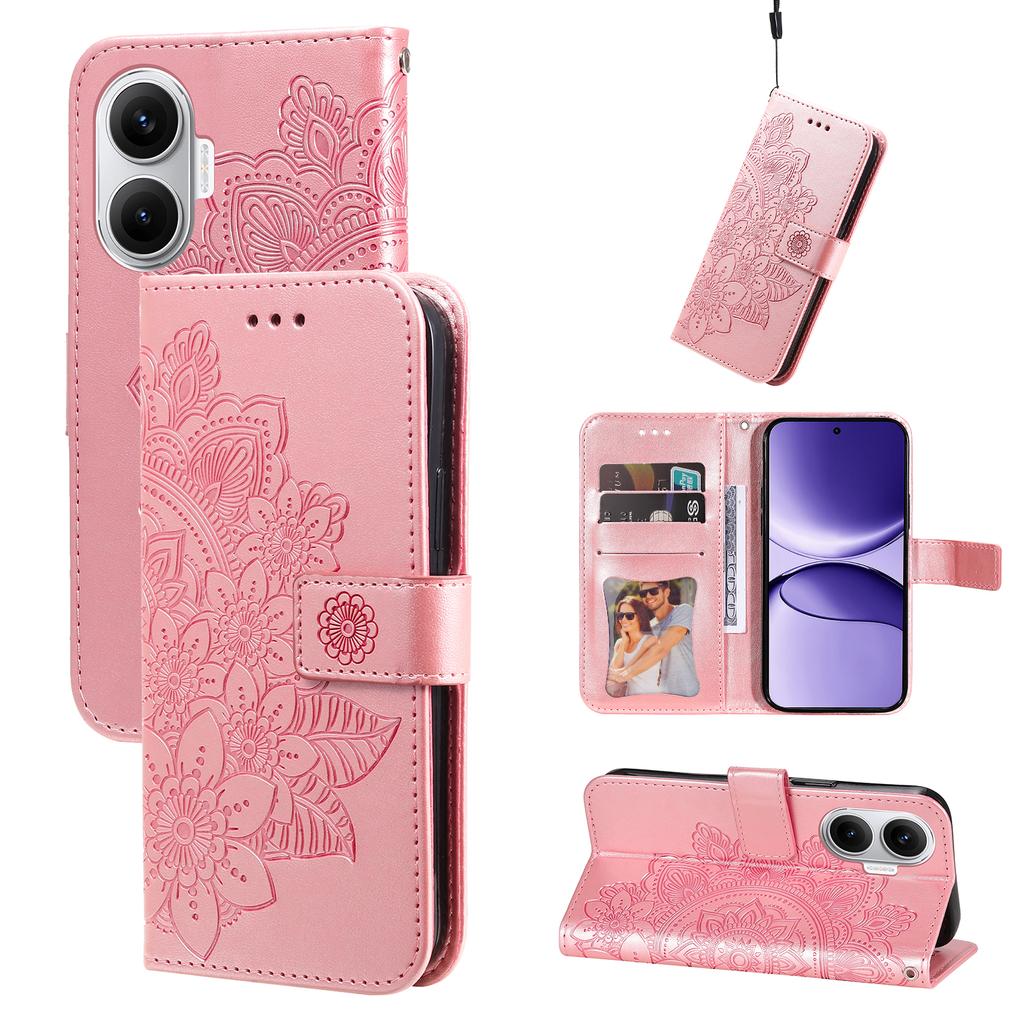 For Xiaomi Poco F7 5G/Redmi Turbo 4 Pro 5G Case Floral Pattern PU Leather Wallet Stand Phone Cover