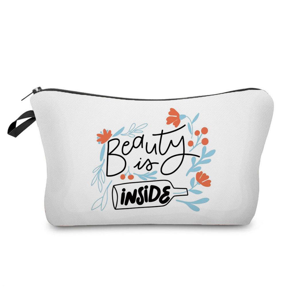 Women Flower Print Cosmetic Bag Toiletries Organize Travel Storage Case 6778