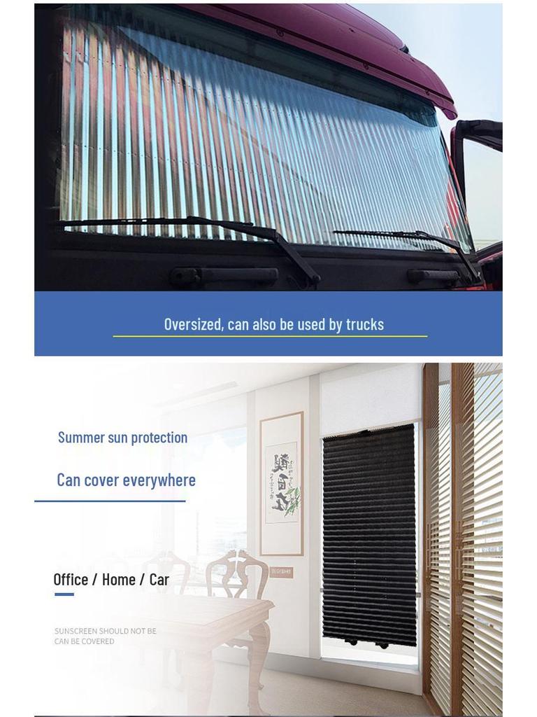 Auto Retractable Folding Car Sun Shade with Suction Cups & Heat Insulation for Windows & Windshield