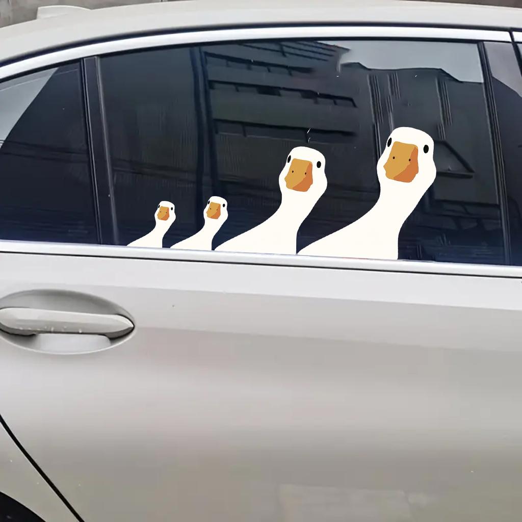 4Pcs-Use Our Cute Funny And Humorous Goose Stickers To Make Your Car Stand Out - Suitable For All Vehicles J-410