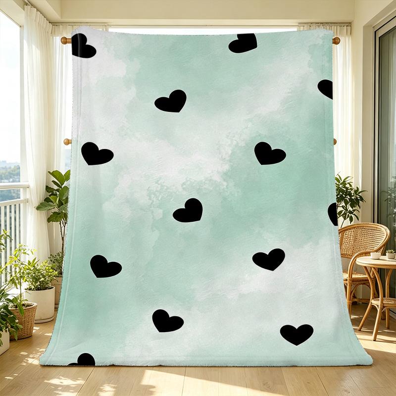Hemmed Fleece Throw Blanket Soft Skin-Friendly Warm & Durable for Living Room Bedroom, Cozy Home Decor, Valentine's Day Gift