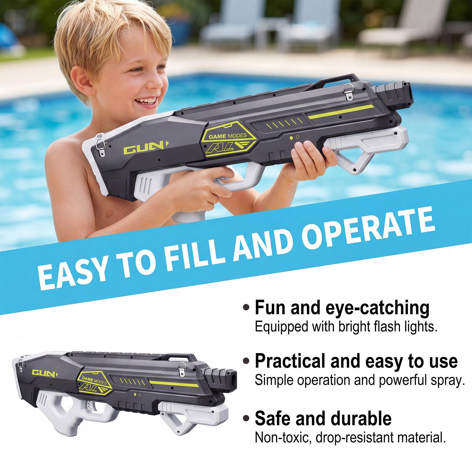 

High-pressure Water With Cool Effects, Powerful Water Spray, Lightweight Design, Suitable For Summer Parties. One Size чорний