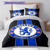Chelsea FC Pattern Bedding Set Quilt Cover Pillowcase Home Decor Gift (1 * Duvet Cover + 2 * Pillowcase, Without Core)