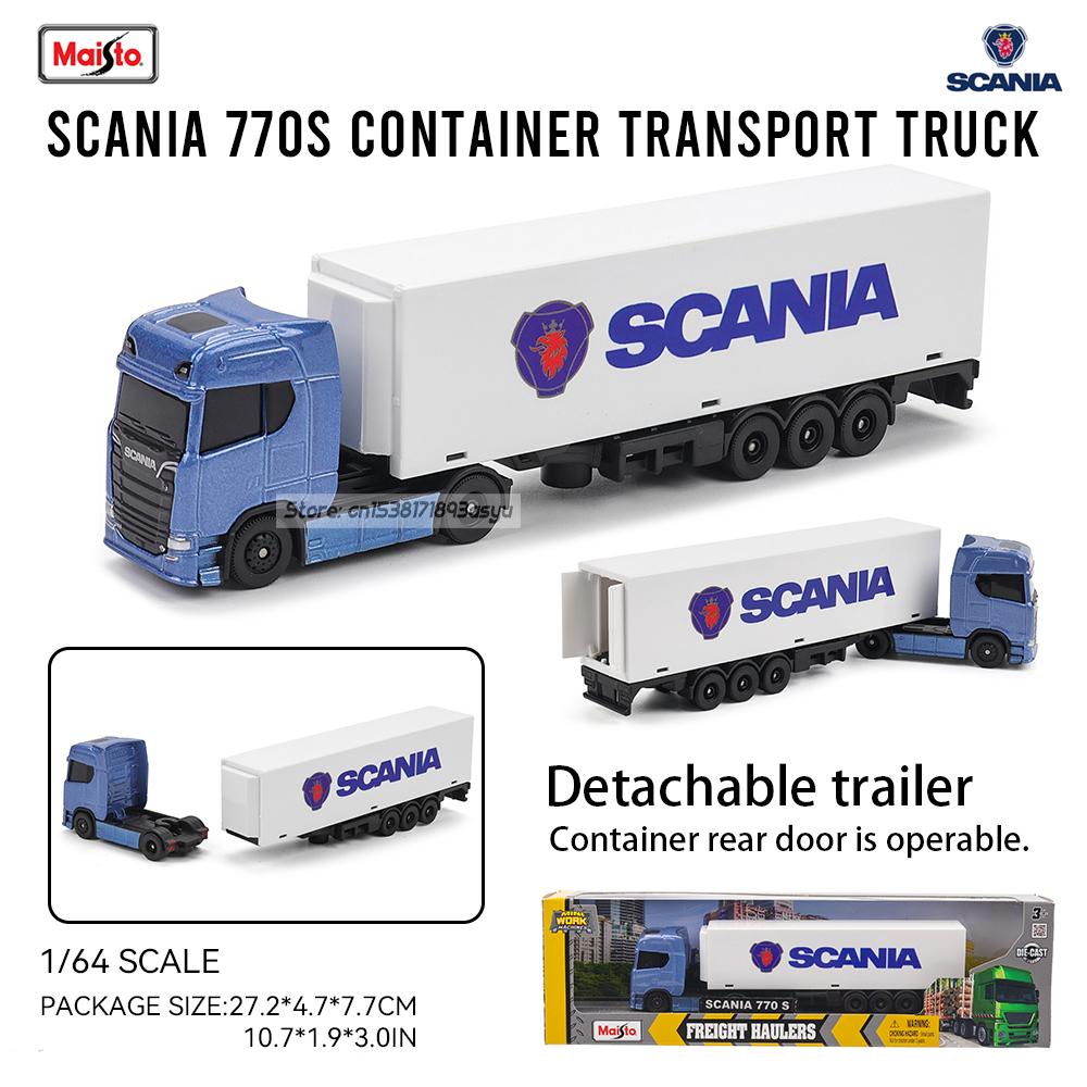 Maisto 1:64 SCANIA 770 S Volvo Gaffeltruck Transportkjøretøy Gravemaskin trykkstøpt presisjonsmodellbil Modellsamling gave