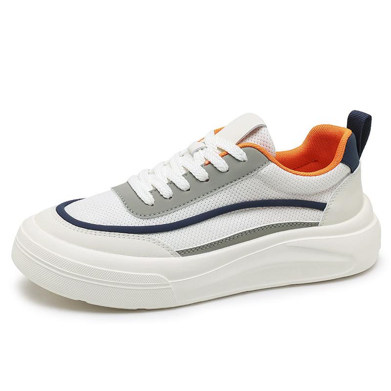 Light Luxury Niche Thick Baseplate Shoes Men's High Sense Summer New Low-top Versatile Mesh Casual Sports White Shoes