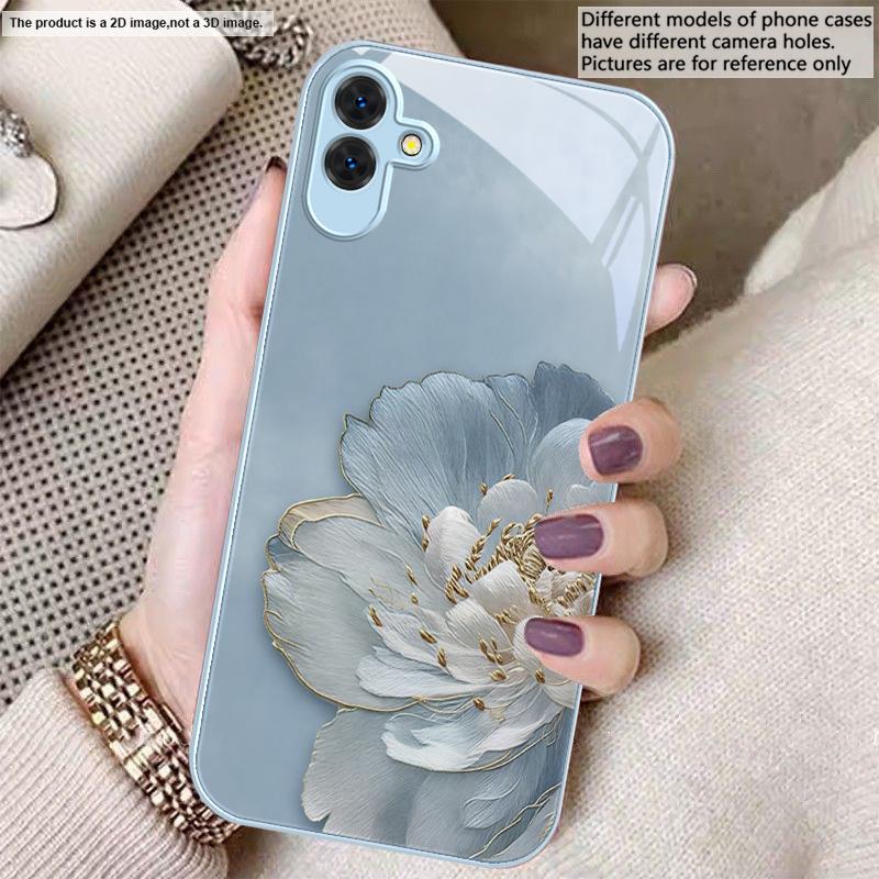 Gradient colored flowers For Samsung A01 A02 03 Core 04 05 06 10 12 13 14 5G 15 16 M02 12 Note 8 9 10 20 glass Ultra phone case