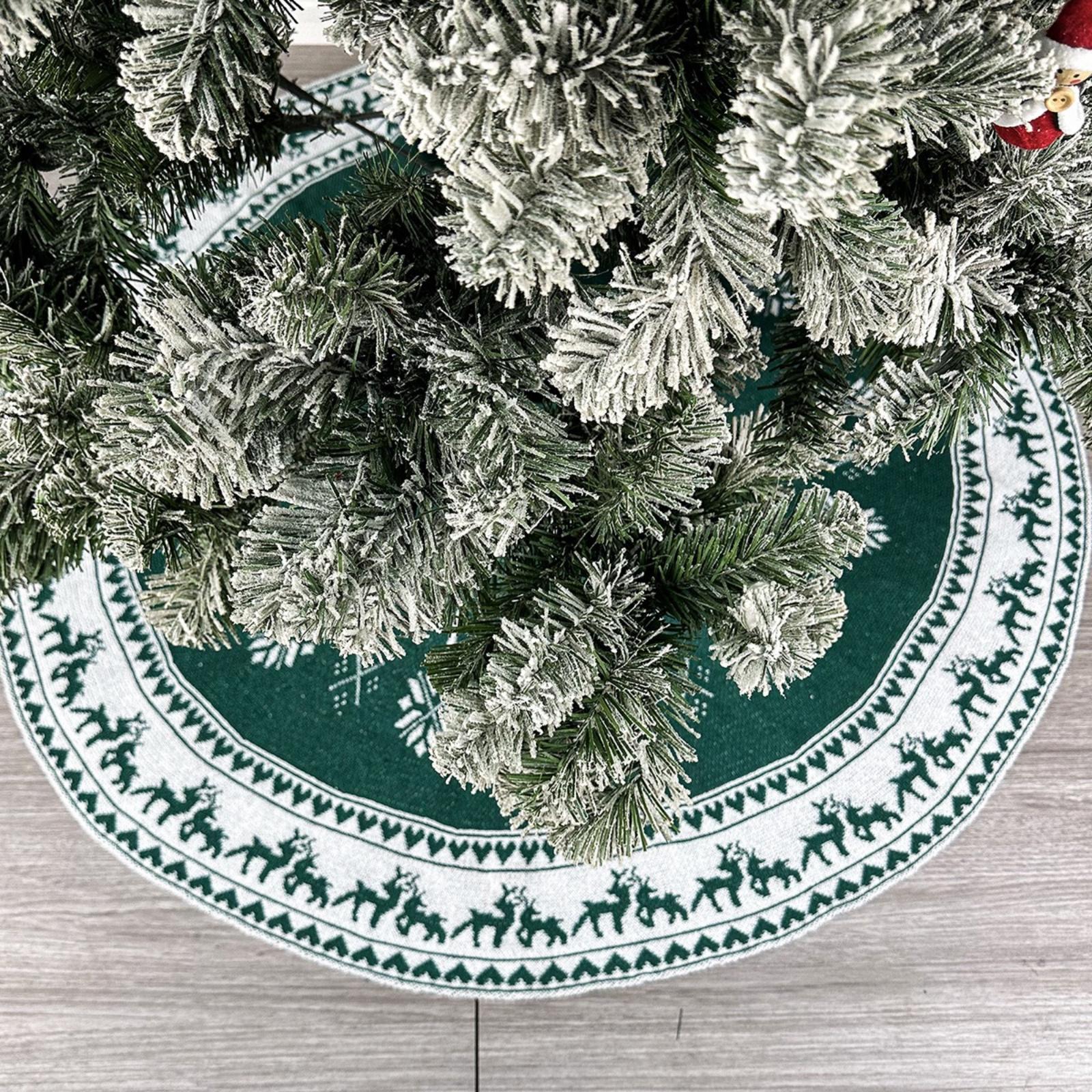 

Christmas Knitted Tree Skirts, Christmas Decoration Items, Christmas Tree Aprons, Home Decoration, Hotel Party Supplies One Size зелёный