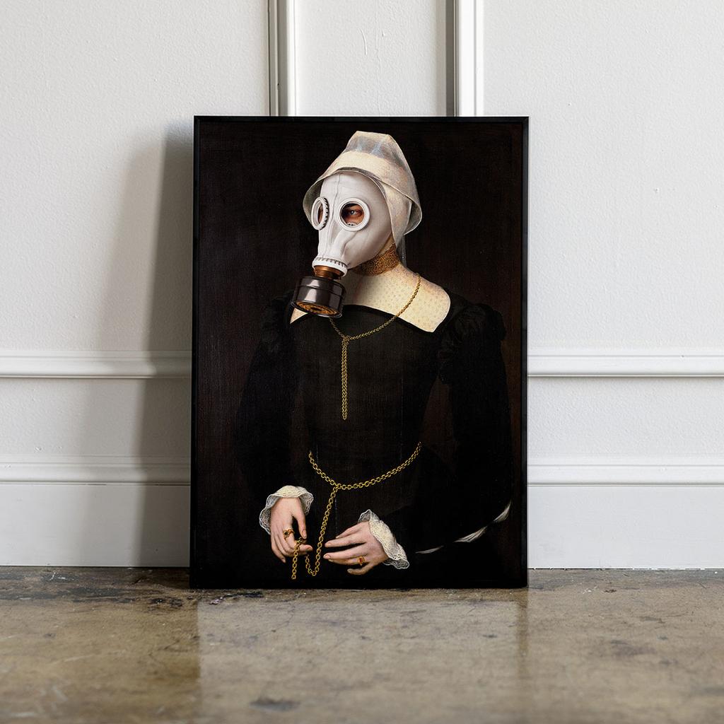 Plakat portret maska gazowa