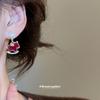 Diamond-set flocked pony pearl stud earrings retro temperament natal year earrings earrings