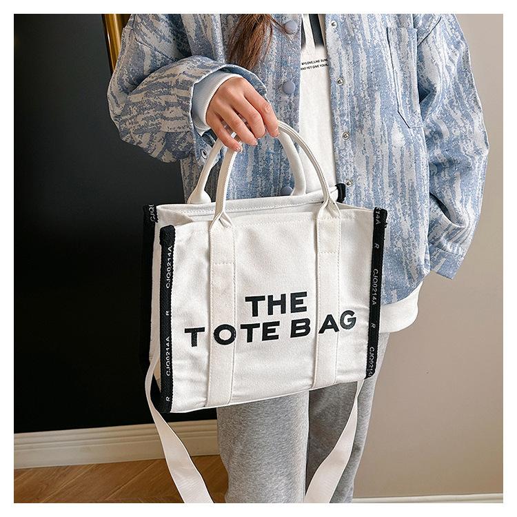 Stylish Tote Bag New Lettering Handbag Large-Capacity Canvas Crossbody Bag CLE