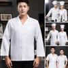 Unisex Chef Restaurant Jacket Lapel Short Sleeve Patch Pocket Chef Coat Men Women Single Breasted Kitchen Wear Waiter Bakery Uniform