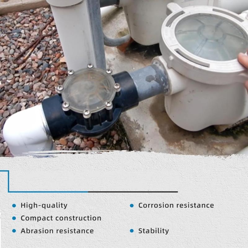 Multipurpose Sturdy ABS Check Valves 180 Degree Designs with Clear Lid Convenient for Pool and Plumbing Systems