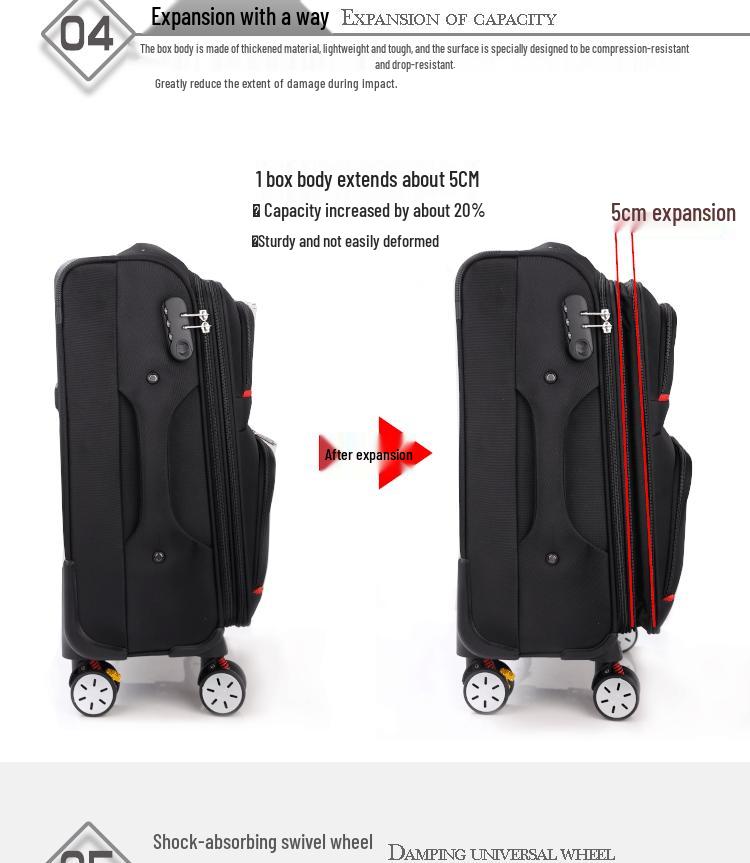 Universal Waterproof Oxford Wheel Carry-On Luggage for Students and Women