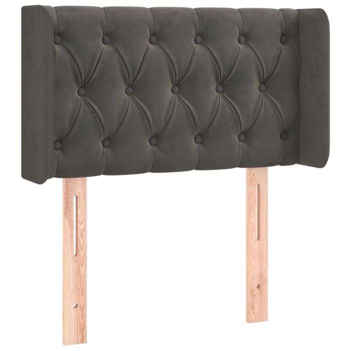 VidaXL Tête de Lit à LED Meuble de Chambre à Coucher Accessoire de Lit Simple Tête de Cadre de Lit Intérieur Gris Foncé 3123603