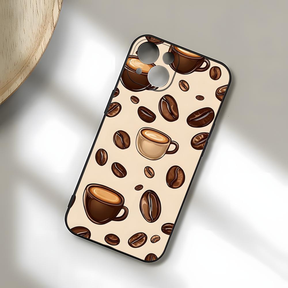 Coffee Art Phone Case For IPhone 17 Pro Max 15 Pro 16 14 Plus 12 13 Mini 11 Pro Shockproof Soft Cover